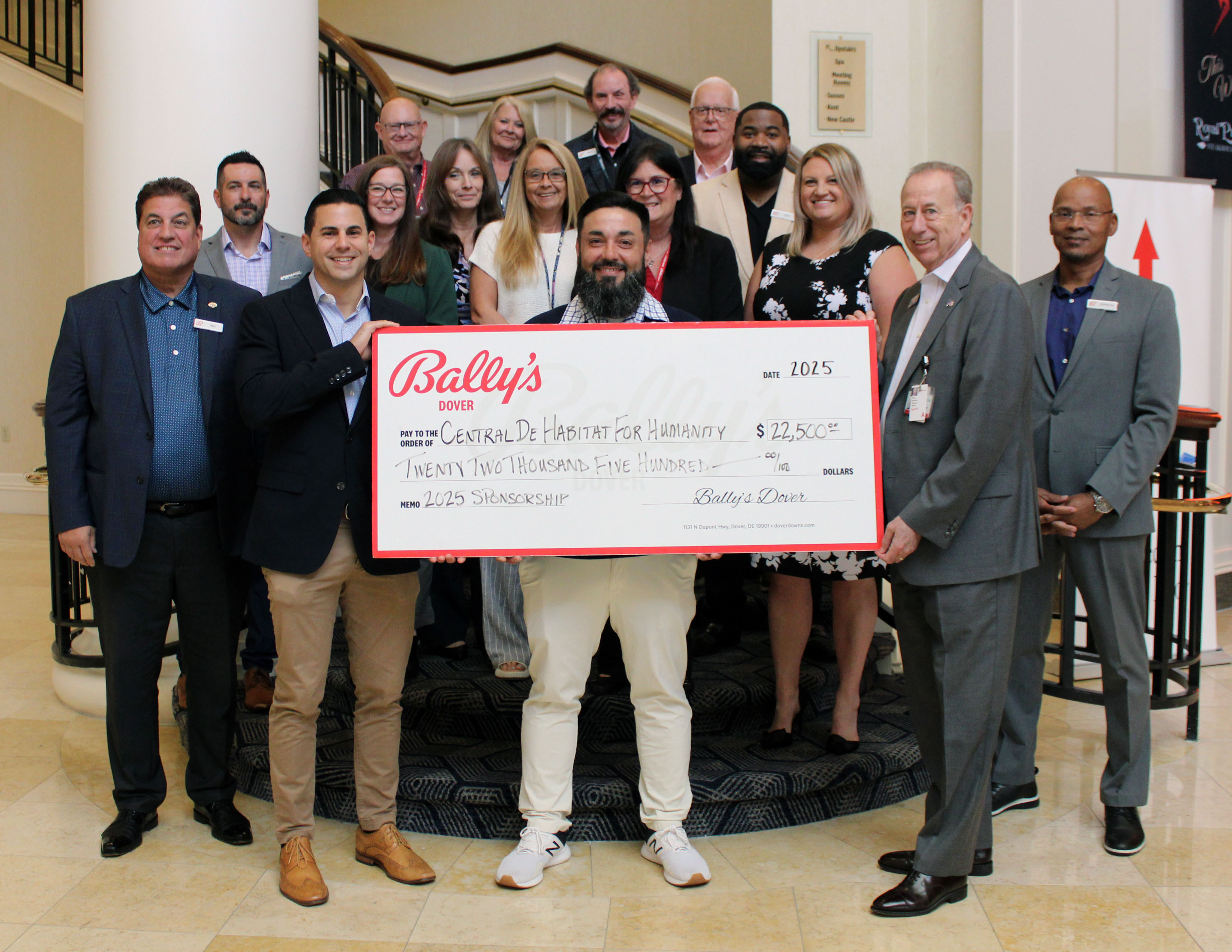 Central Delaware Habitat for Humanity Receives Historic $22,500 Sponsorship from Bally’s Dover to Strengthen Homeownership and Community Revitalization